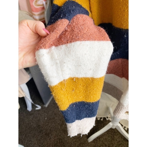 Madewell Kent Staunton Stripe Short Ex-Boyfriend Cardigan, size Medium - Picture 8 of 11